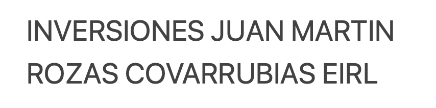 INVERSIONES JUAN MARTIN ROZAS COVARRUBIAS EIRL